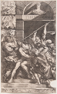 Titian etching from 1682 THE CROWING OF THORNS
(CHRIST CROWNED WITH THORNS) 




